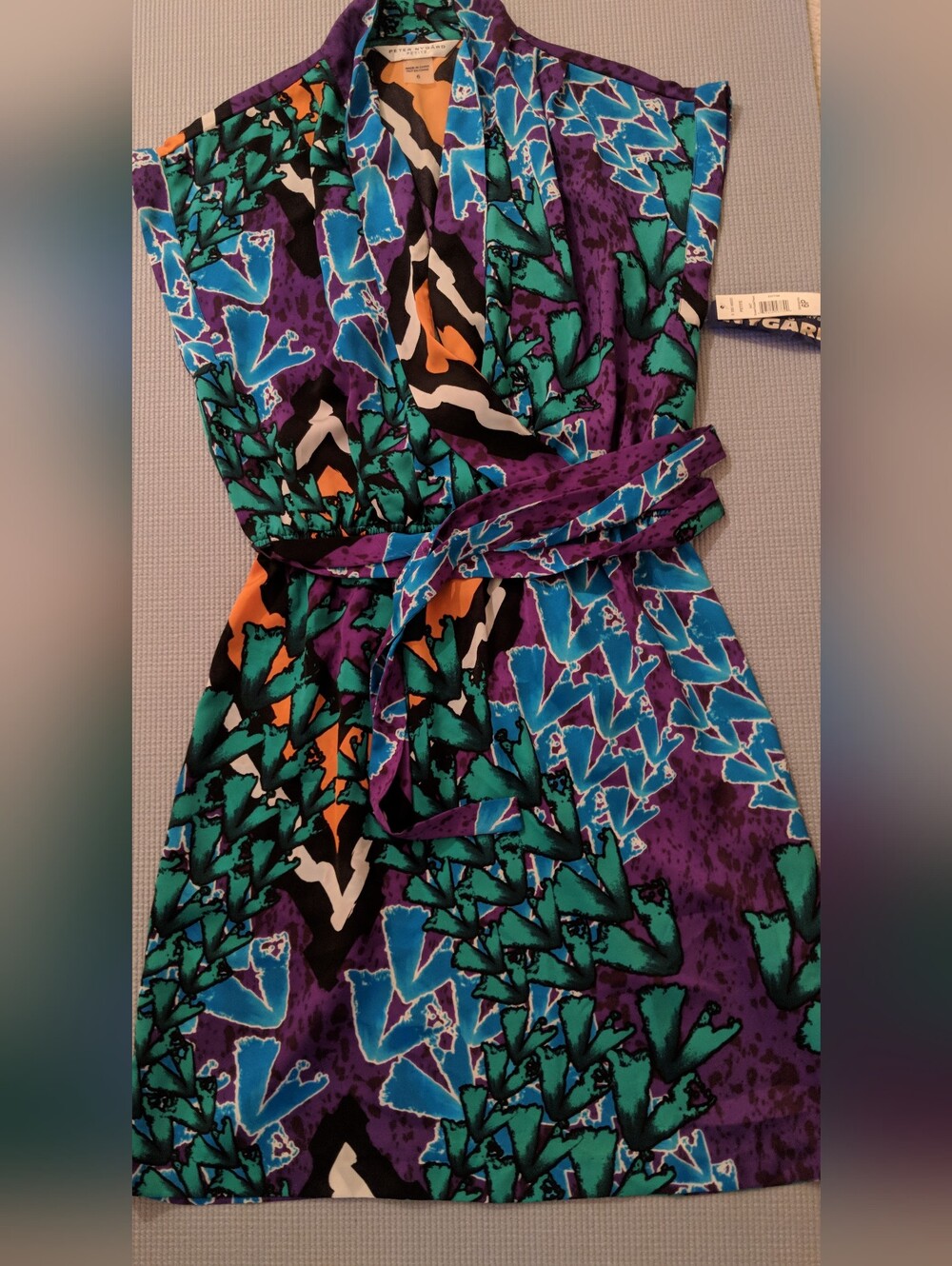 NWT Petite Multicolor Abstract Midi Dress